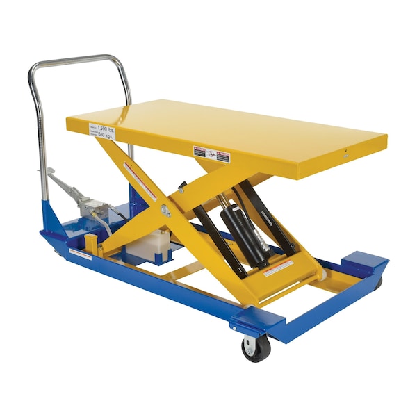 Foot Pump Scissor Cart, 1500 lb. Cap, 48"W, 24"L